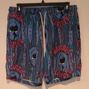 Medium Men's Marvel Black Panther Wakanda Forever Swim Shorts